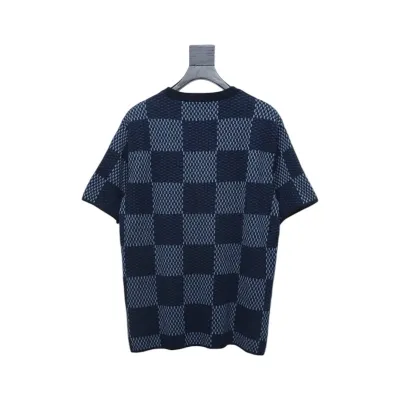 Louis Vuitton LV 25ss New Pharrell Chessboard Short Sleeve T-Shirt Blue 02