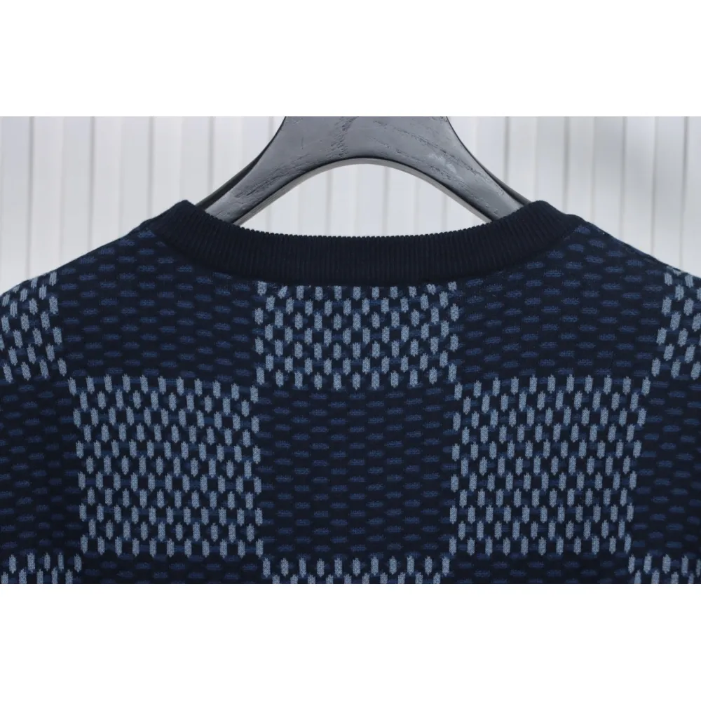 Louis Vuitton LV 25ss New Pharrell Chessboard Short Sleeve T-Shirt Blue