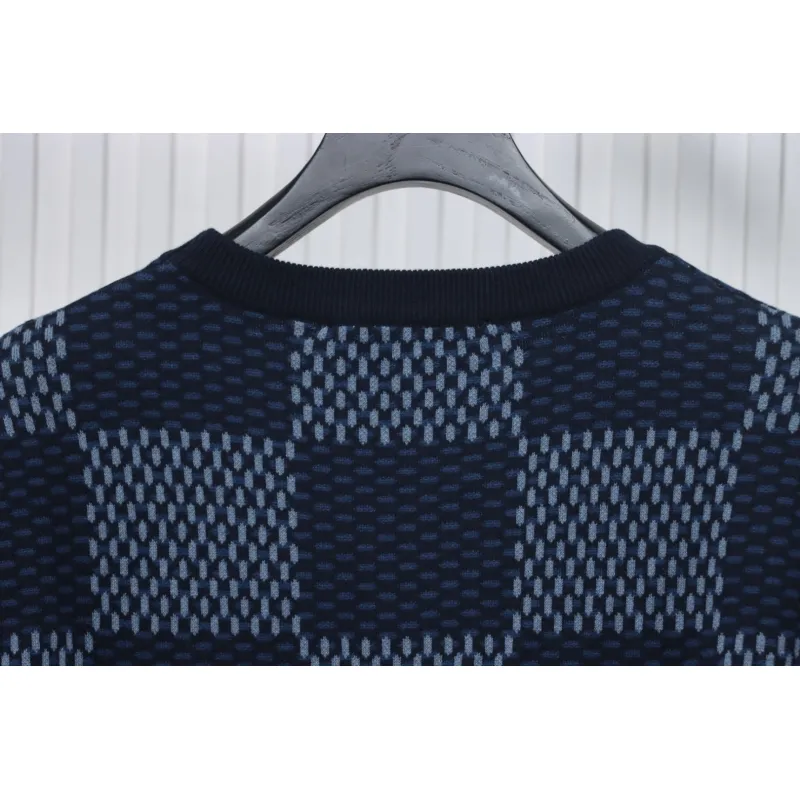 Louis Vuitton LV 25ss New Pharrell Chessboard Short Sleeve T-Shirt Blue