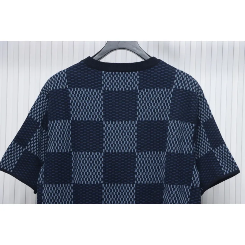 Louis Vuitton LV 25ss New Pharrell Chessboard Short Sleeve T-Shirt Blue