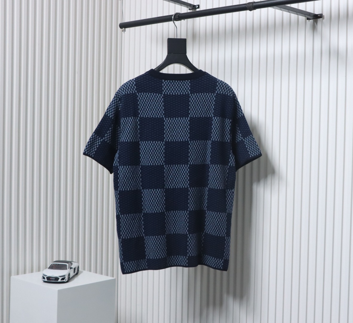 Louis Vuitton LV 25ss New Pharrell Chessboard Short Sleeve T-Shirt Blue