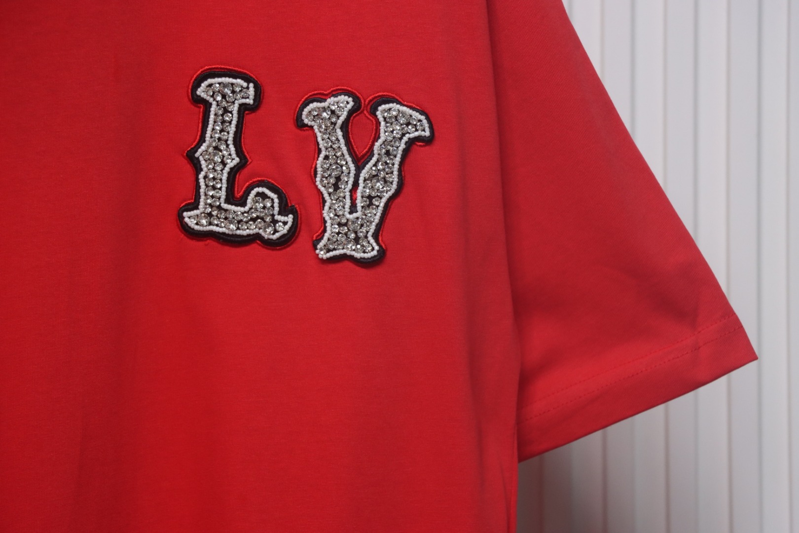 Louis Vuitton New Embroidered Patch Cotton Piqué T-Shirt Red