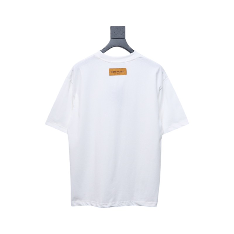 Louis Vuitton colorful letter logo print short sleeve white