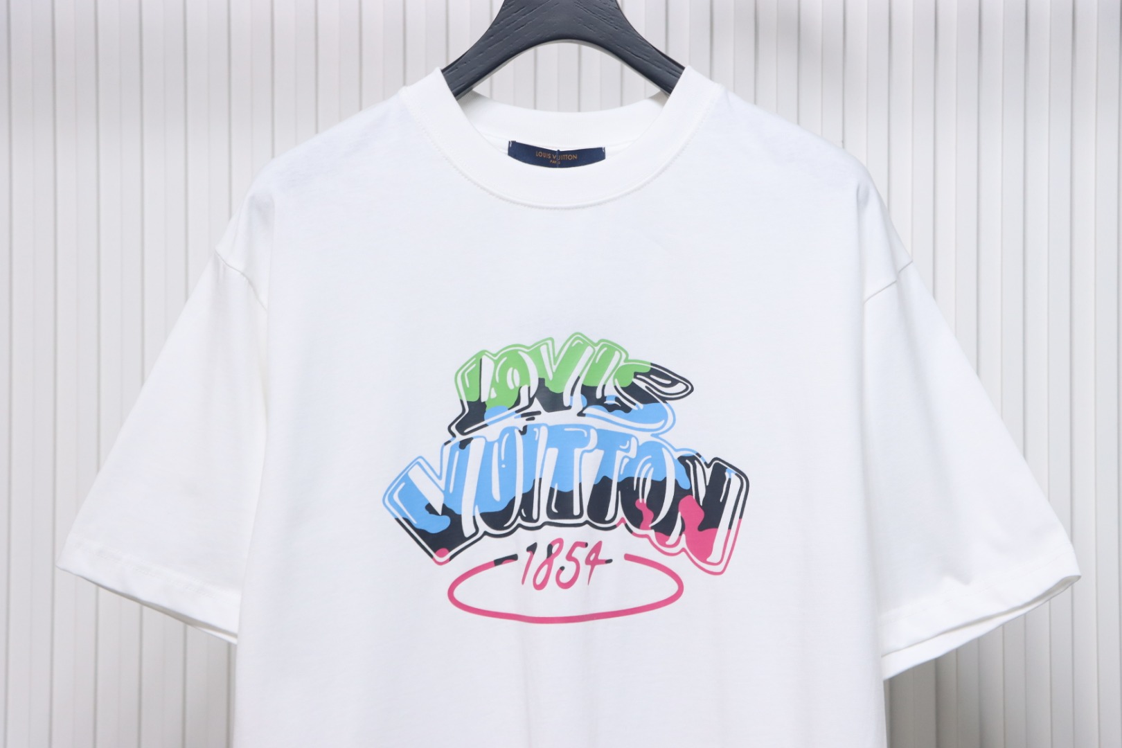 Louis Vuitton colorful letter logo print short sleeve white