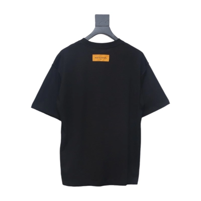 Louis Vuitton 2025ss Lettering Round Neck Short Sleeve Black 02