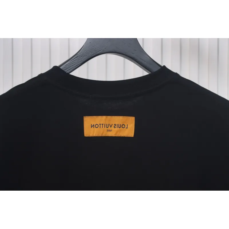 Louis Vuitton 2025ss Lettering Round Neck Short Sleeve Black