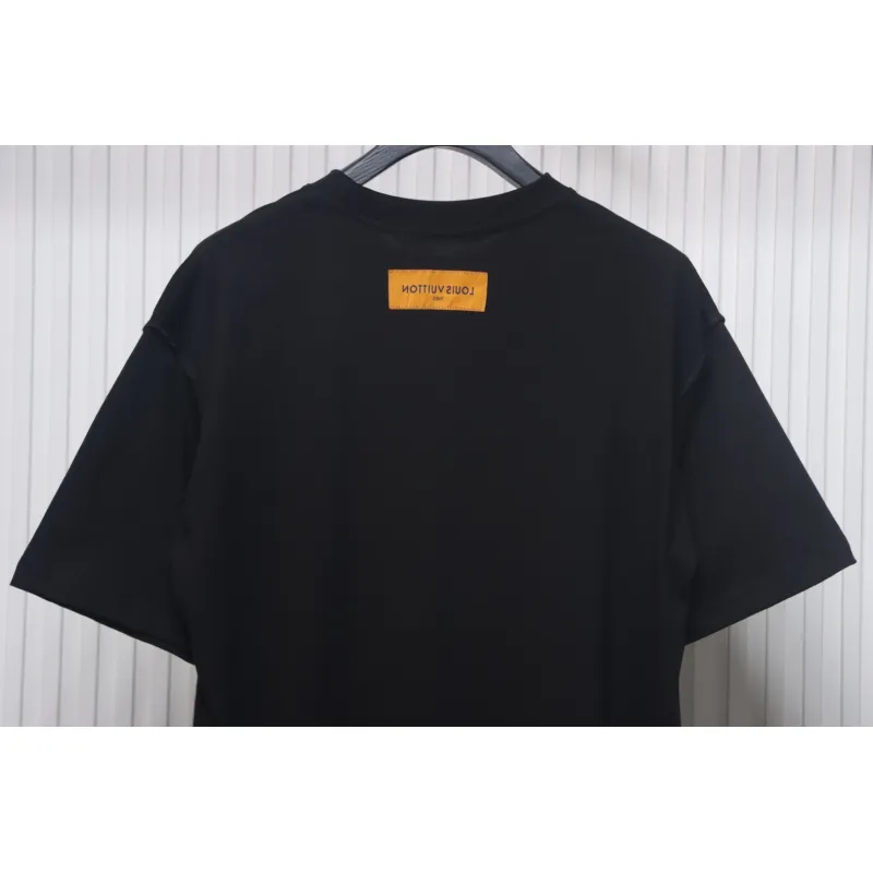 Louis Vuitton 2025ss Lettering Round Neck Short Sleeve Black
