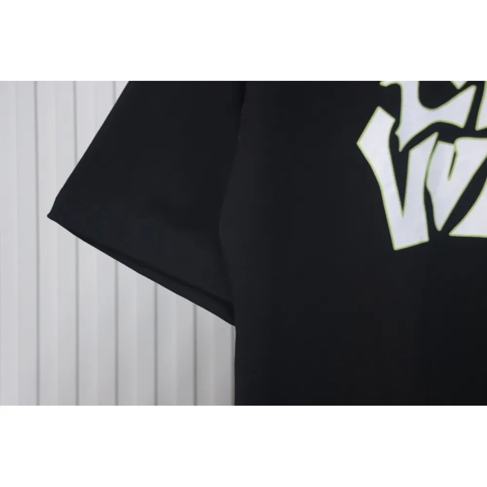 Louis Vuitton 2025ss Lettering Round Neck Short Sleeve Black