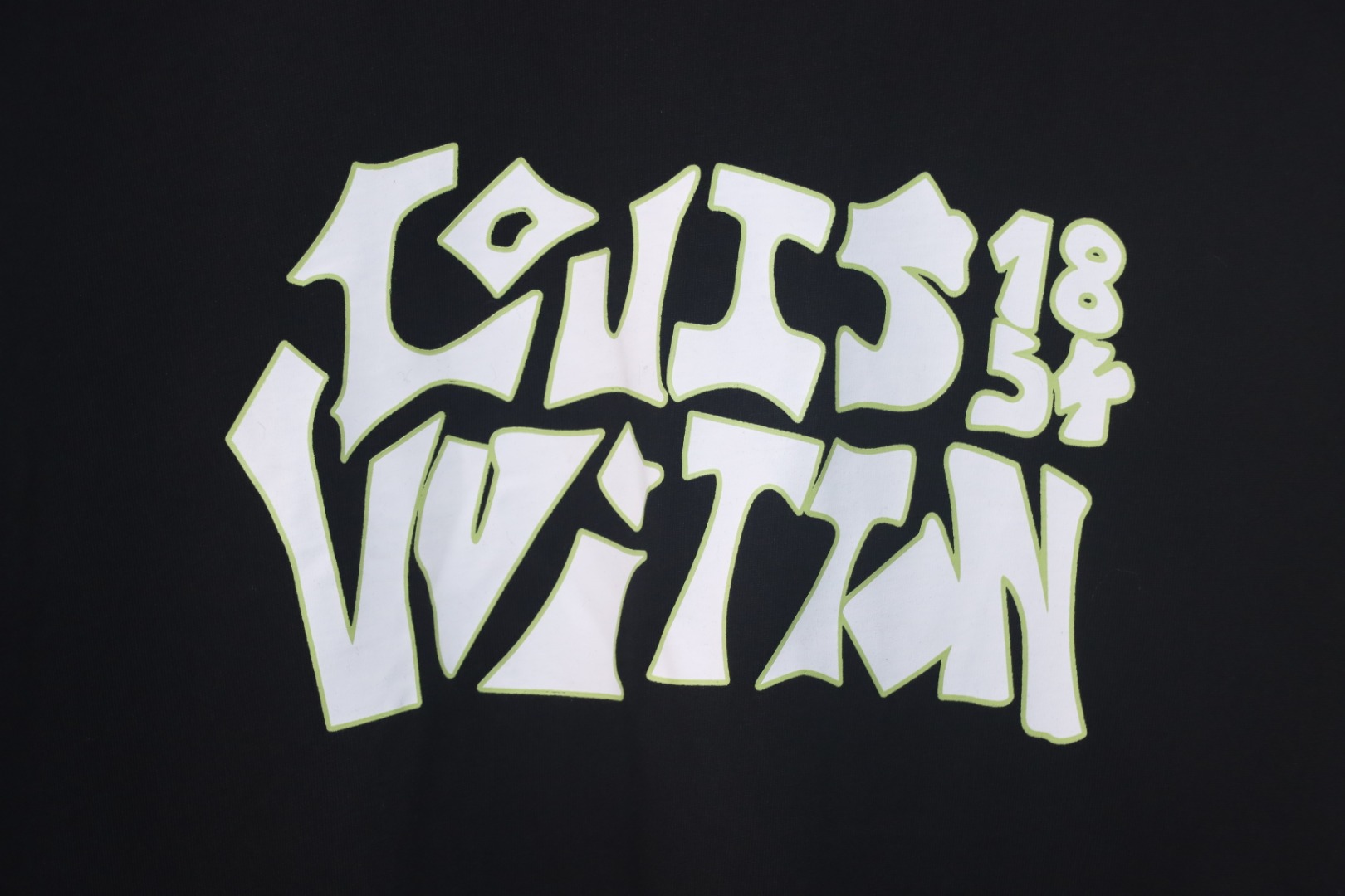 Louis Vuitton 2025ss Lettering Round Neck Short Sleeve Black