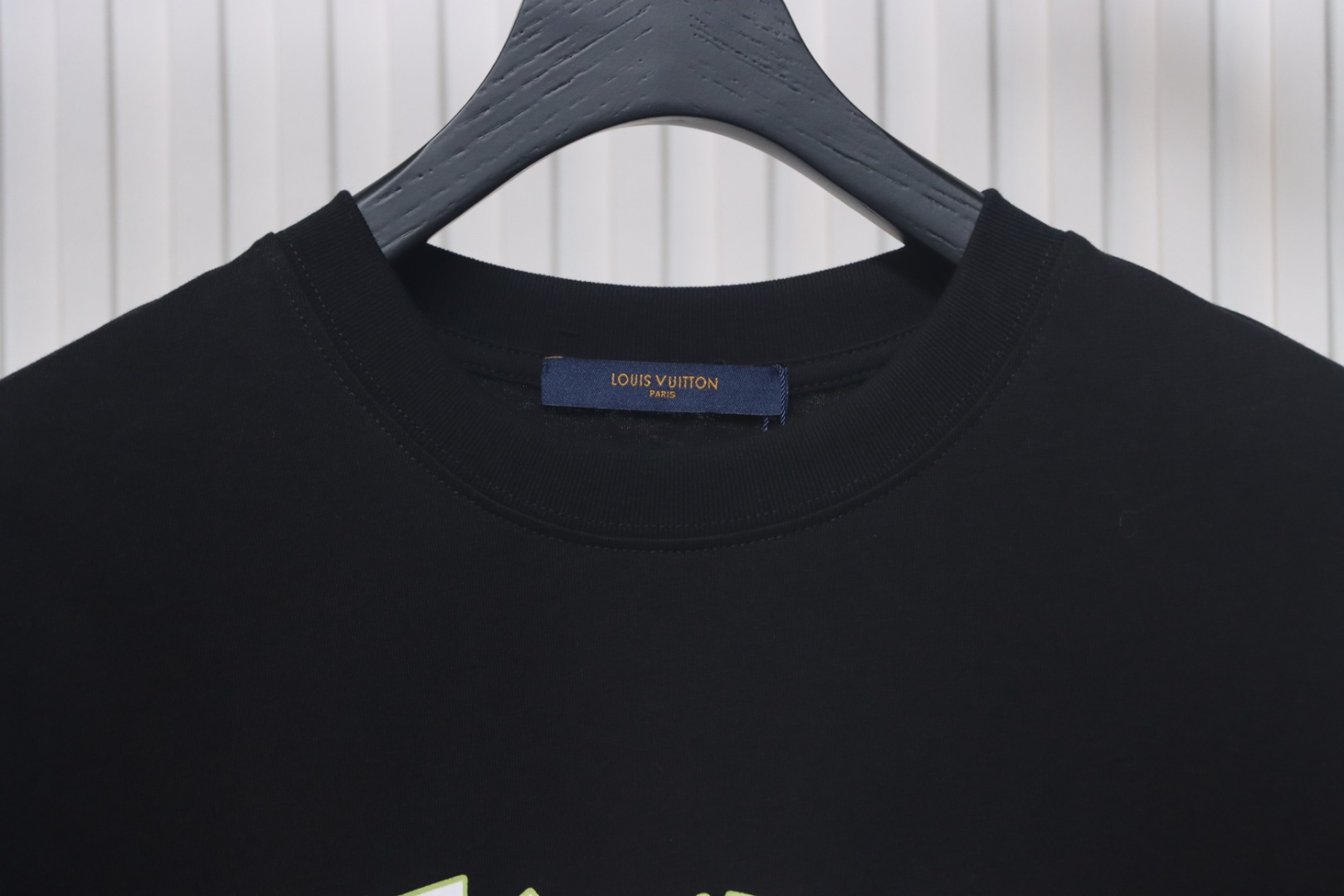 Louis Vuitton 2025ss Lettering Round Neck Short Sleeve Black