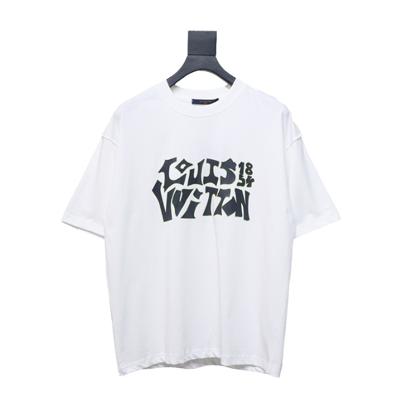Louis Vuitton 2025ss Lettering Round Neck Short Sleeve White