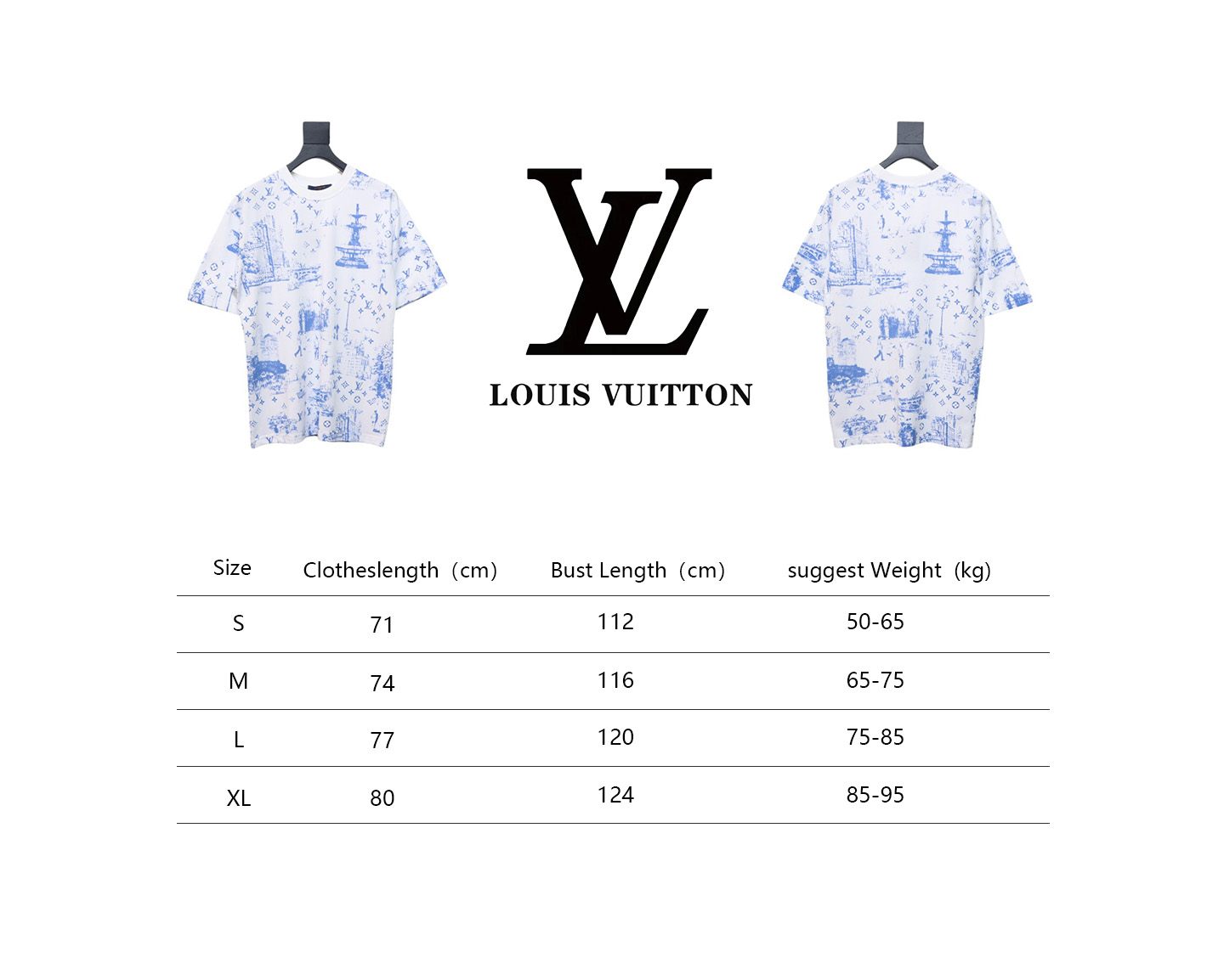 Louis Vuitton 2025ss Park Print Round Neck Short Sleeve