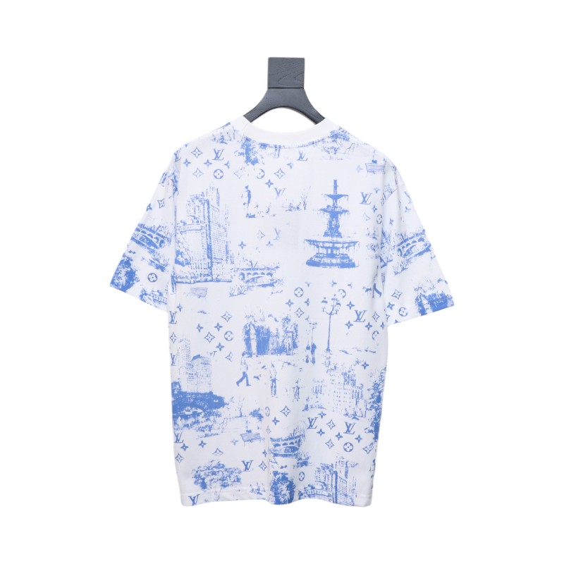 Louis Vuitton 2025ss Park Print Round Neck Short Sleeve