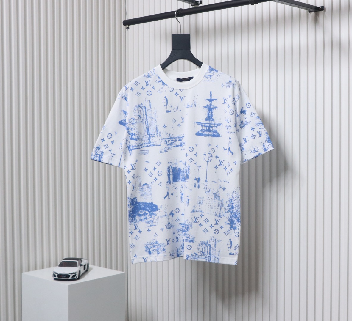 Louis Vuitton 2025ss Park Print Round Neck Short Sleeve