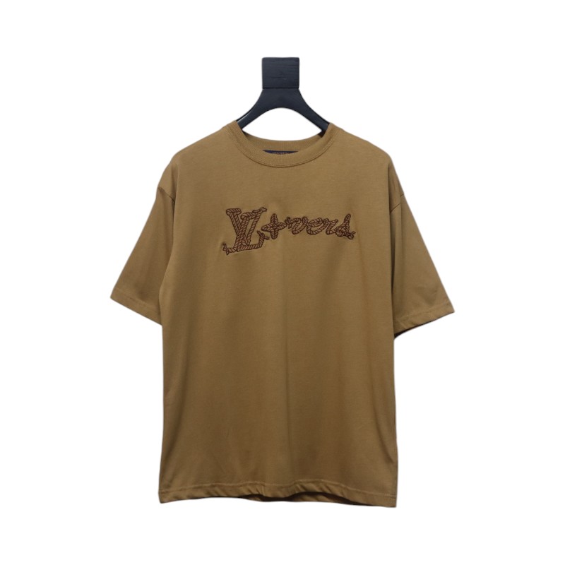 Louis Vuitton 2025ss rope embroidery short sleeves khaki