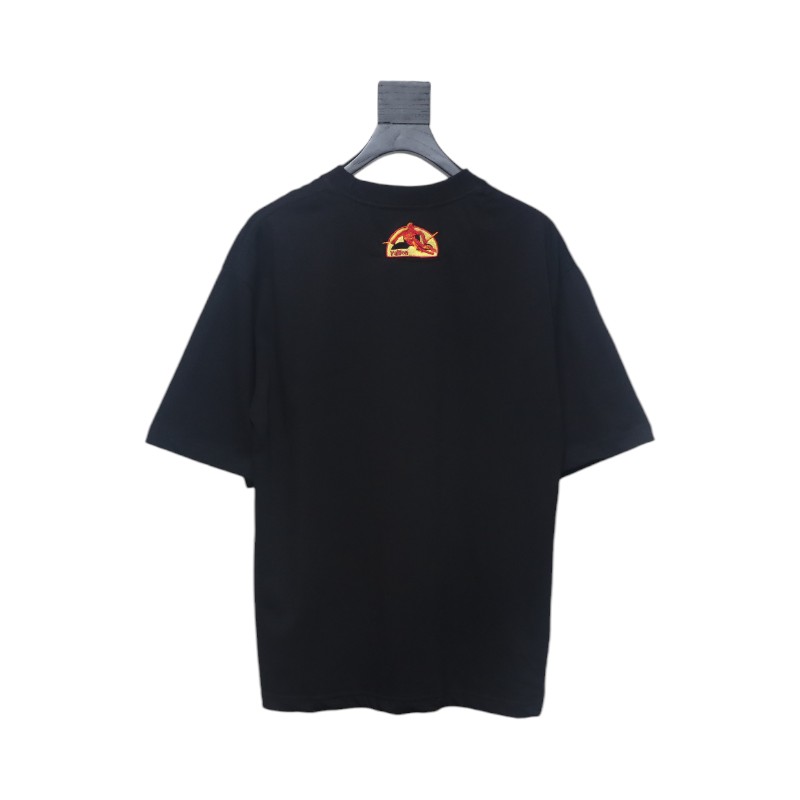 Louis Vuitton 2025ss Snowboard Gold Foil Round Neck Short Sleeve black