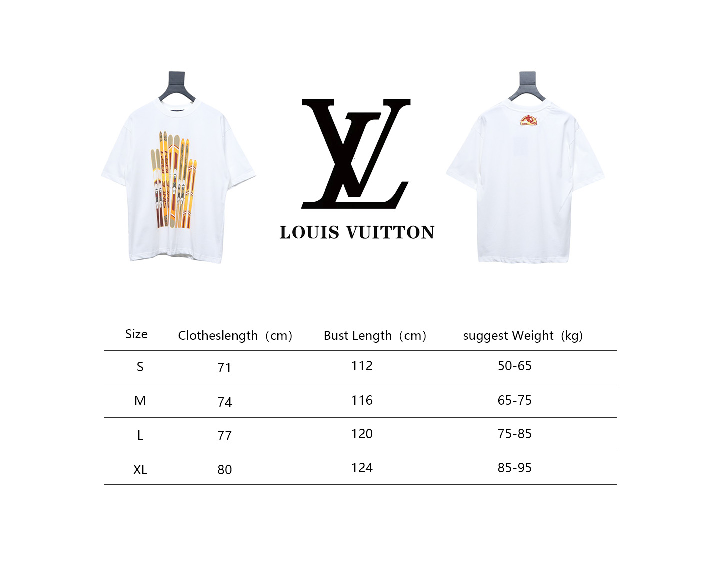 Louis Vuitton 2025ss Snowboard Gold Foil Round Neck Short Sleeve White