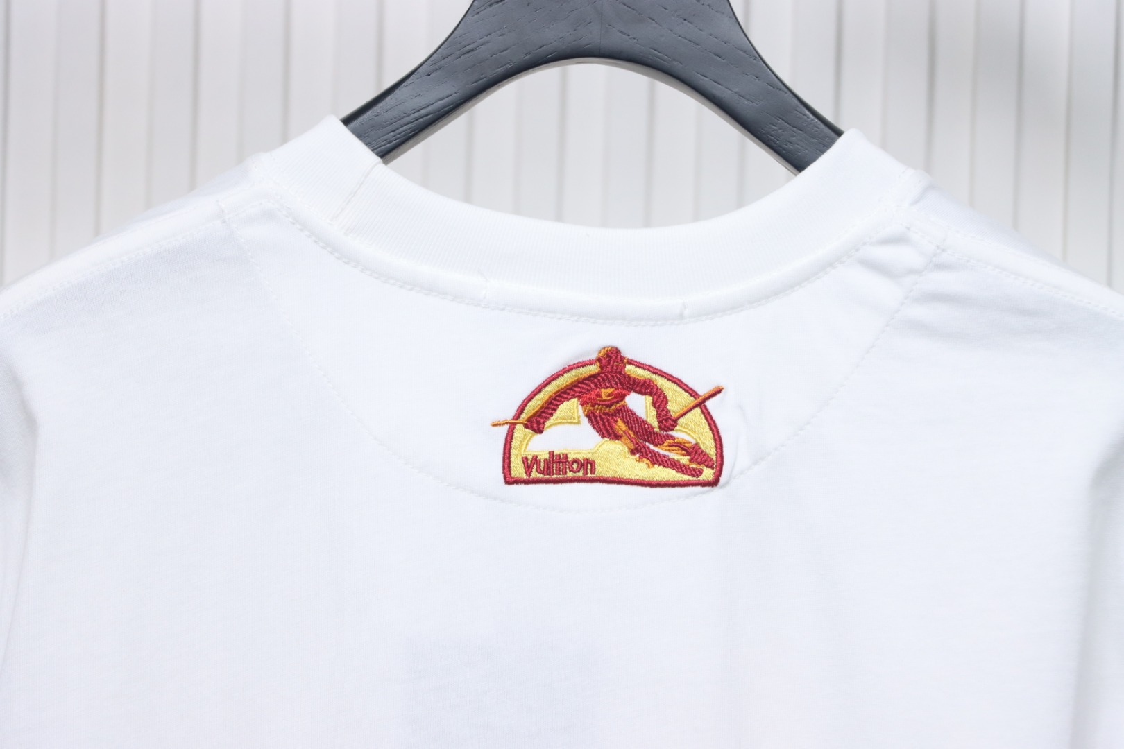 Louis Vuitton 2025ss Snowboard Gold Foil Round Neck Short Sleeve White