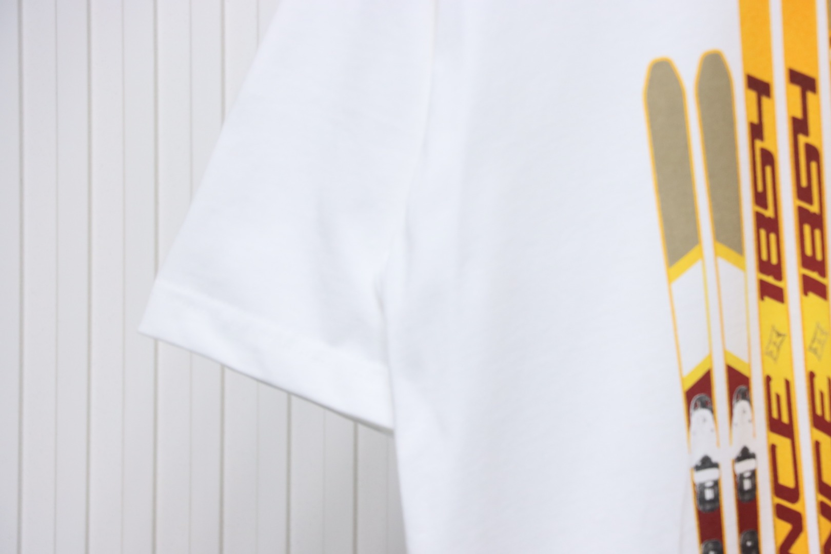 Louis Vuitton 2025ss Snowboard Gold Foil Round Neck Short Sleeve White
