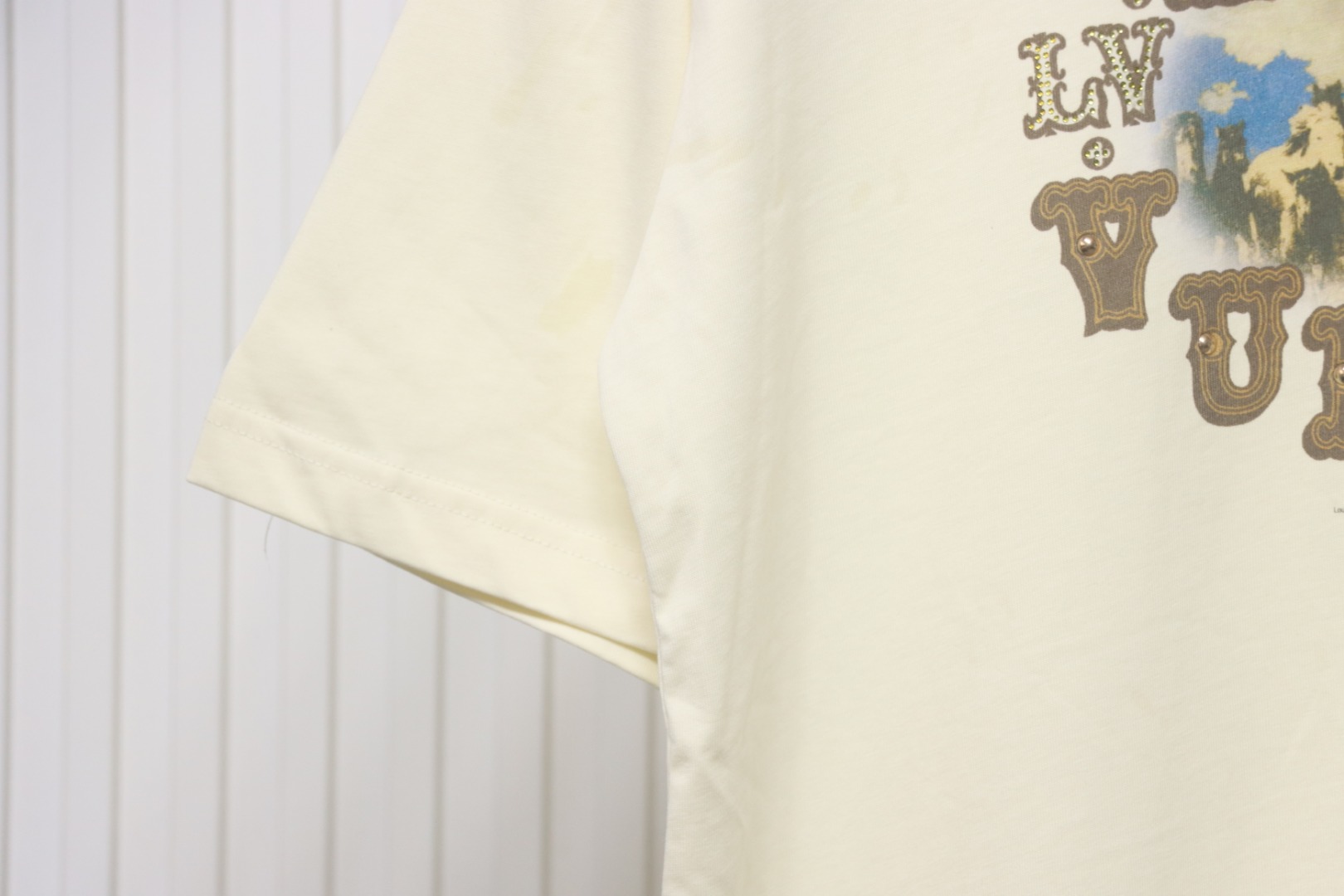 Louis Vuitton 2025ss snowflake metal diamond short sleeve beige