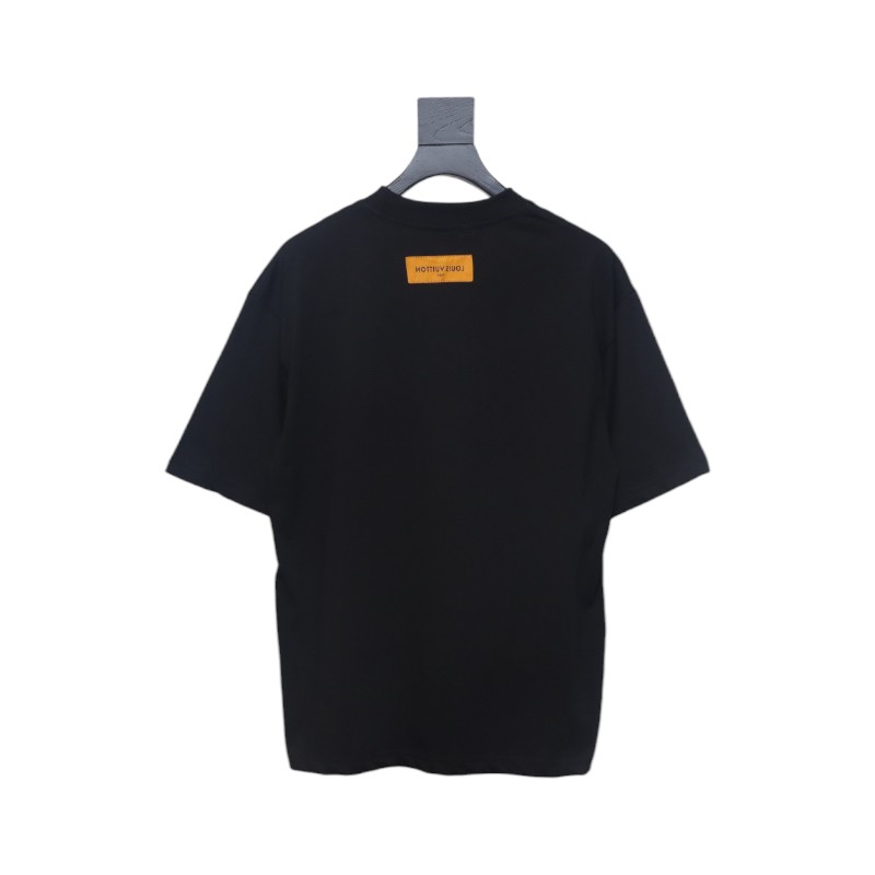 Louis Vuitton 2025ss watercolor round neck short sleeve black