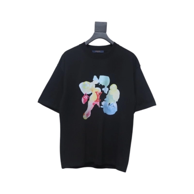 Louis Vuitton 2025ss watercolor round neck short sleeve black 01