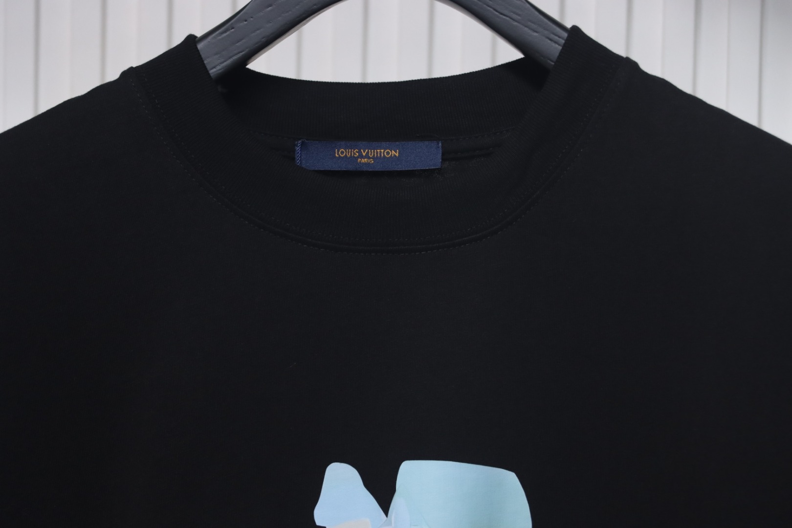 Louis Vuitton 2025ss watercolor round neck short sleeve black