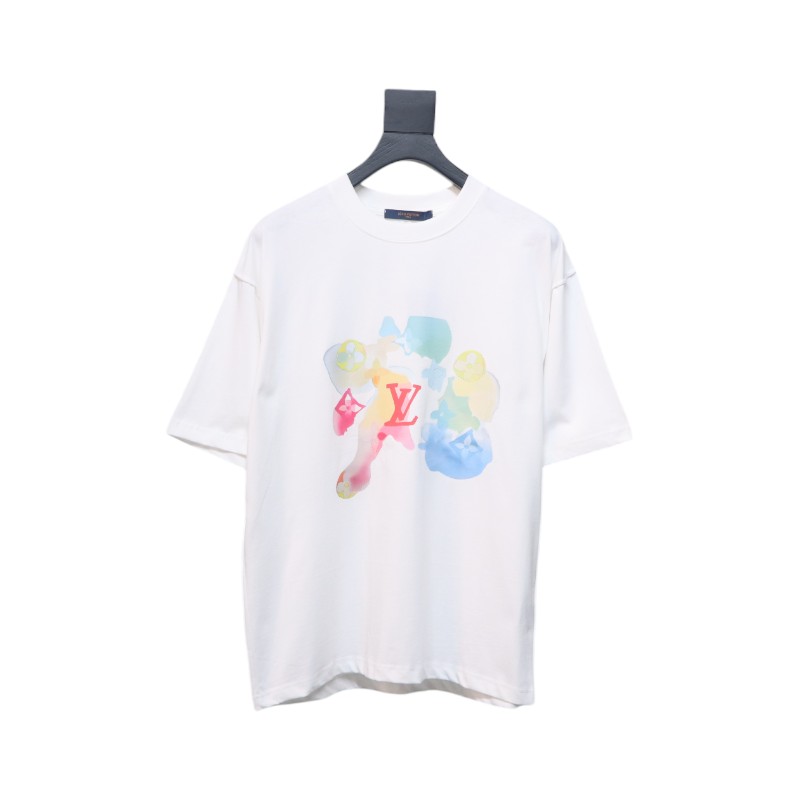 Louis Vuitton 2025ss watercolor round neck short sleeves white