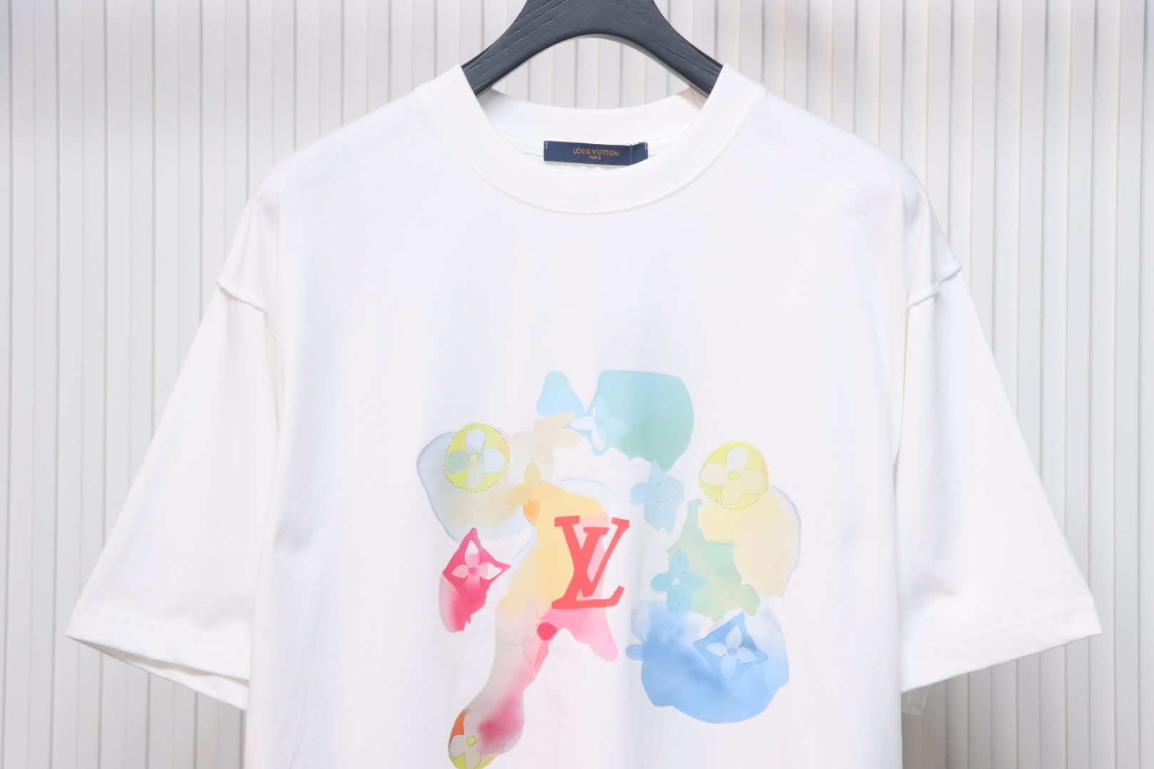 Louis Vuitton 2025ss watercolor round neck short sleeves white