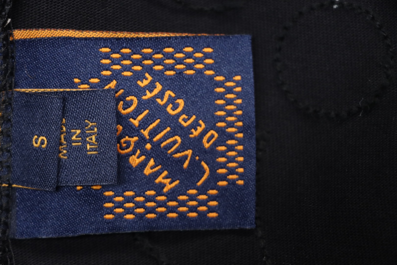 Louis Vuitton 2025ss white chain embroidery round neck short sleeve black