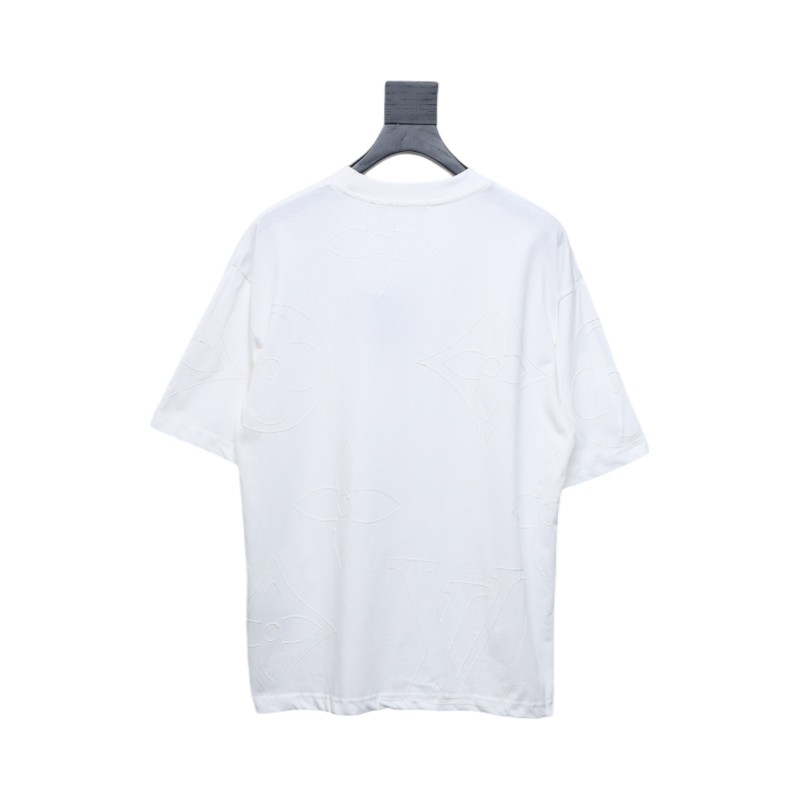 Louis Vuitton 2025ss white chain embroidery round neck short sleeve White