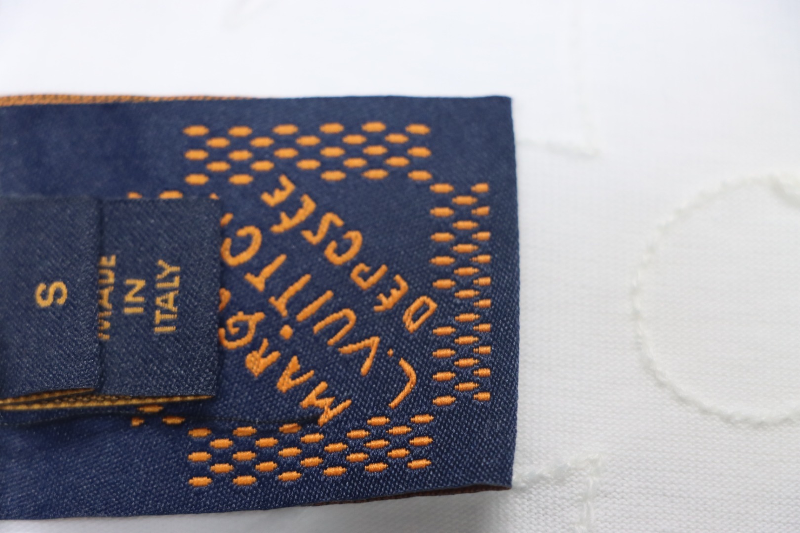 Louis Vuitton 2025ss white chain embroidery round neck short sleeve White