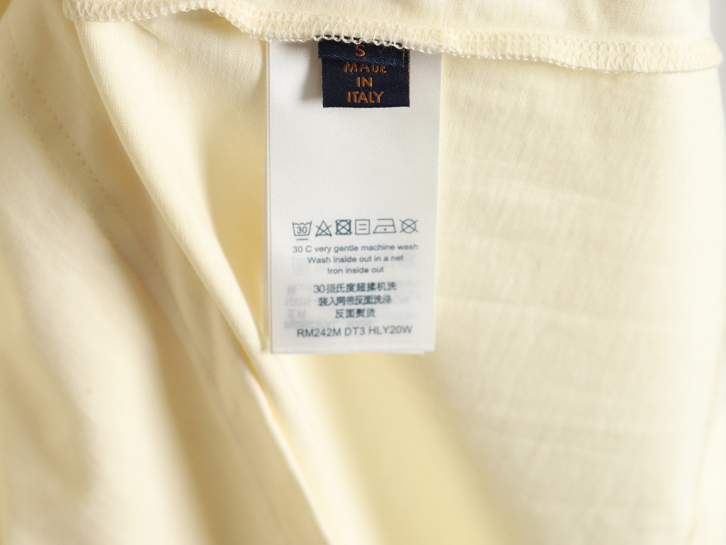 Louis Vuitton 22ss Fake Pocket Lettering Printed Short Sleeve Beige