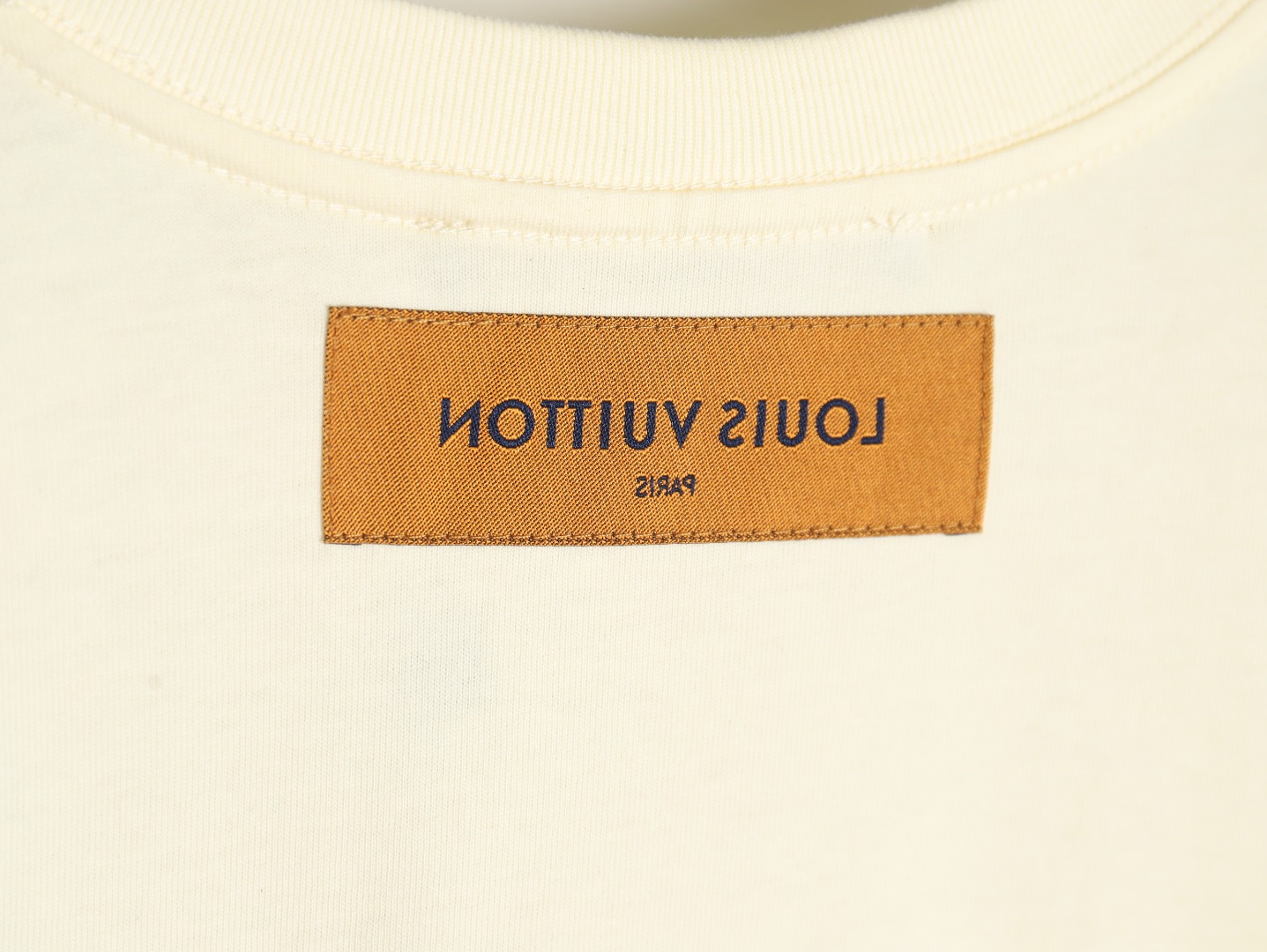 Louis Vuitton 22ss Fake Pocket Lettering Printed Short Sleeve Beige