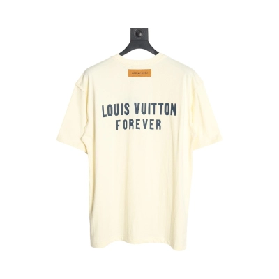 Louis Vuitton 22ss Fake Pocket Lettering Printed Short Sleeve Beige 02