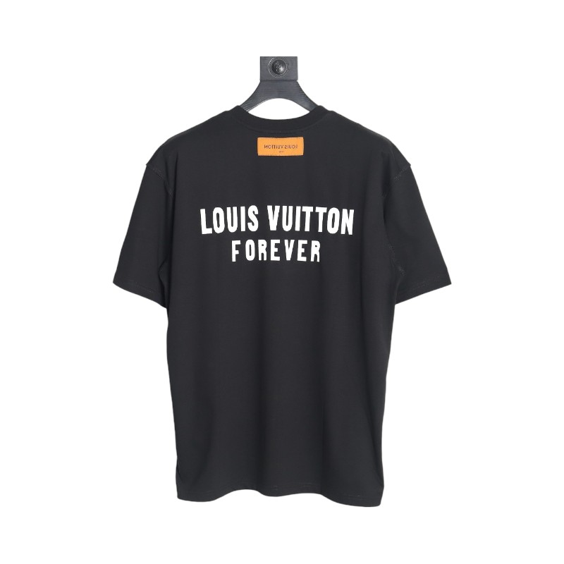 Louis Vuitton 22ss Fake Pocket Lettering Printed Short Sleeve Black