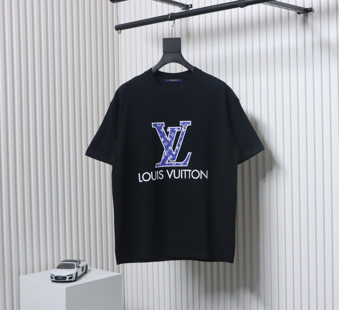 Louis Vuitton 23ss monogram logo printed short sleeves black