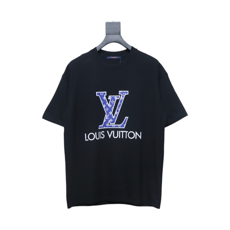 Louis Vuitton 23ss monogram logo printed short sleeves black