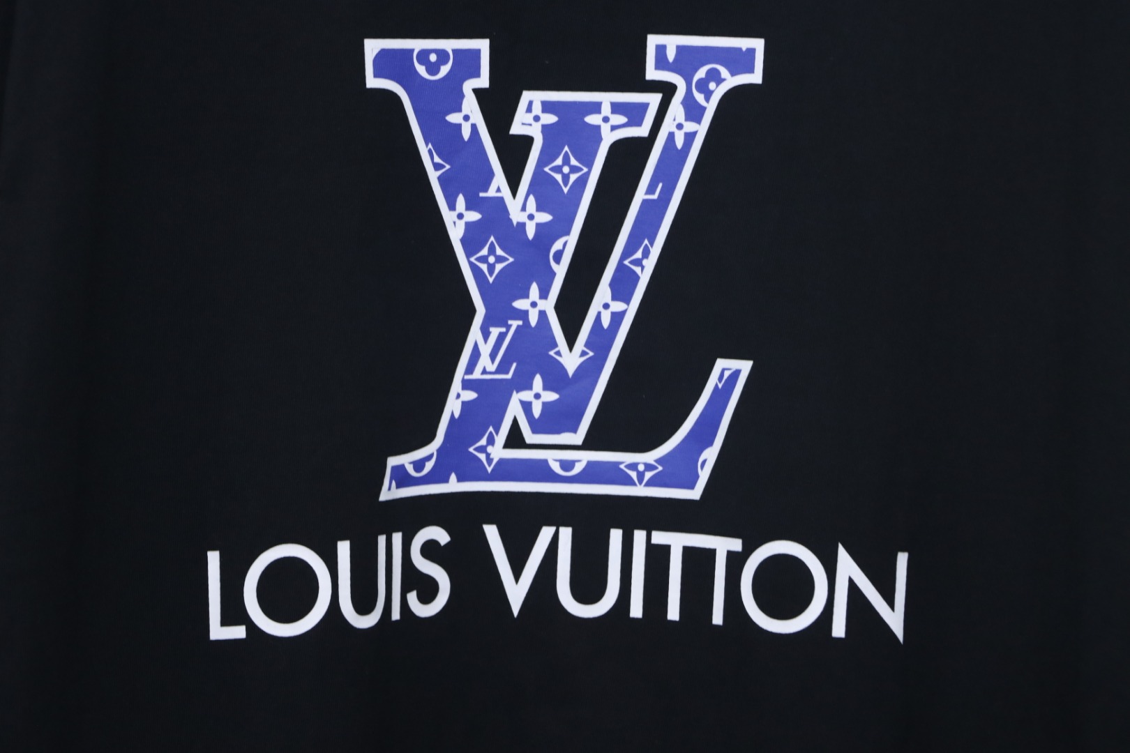 Louis Vuitton 23ss monogram logo printed short sleeves black