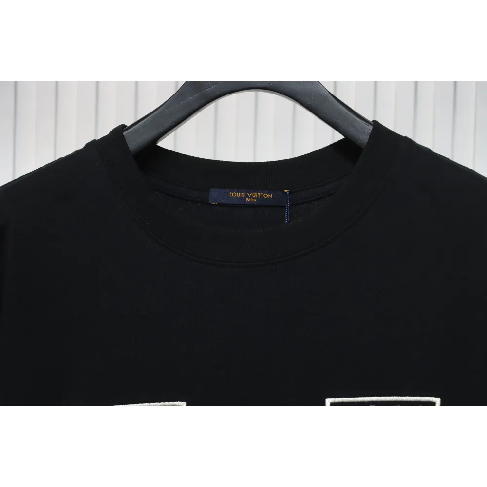 Louis Vuitton 24ss colorful polka dot heavy embroidered logo short sleeve black