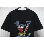 Louis Vuitton 24ss colorful polka dot heavy embroidered logo short sleeve black