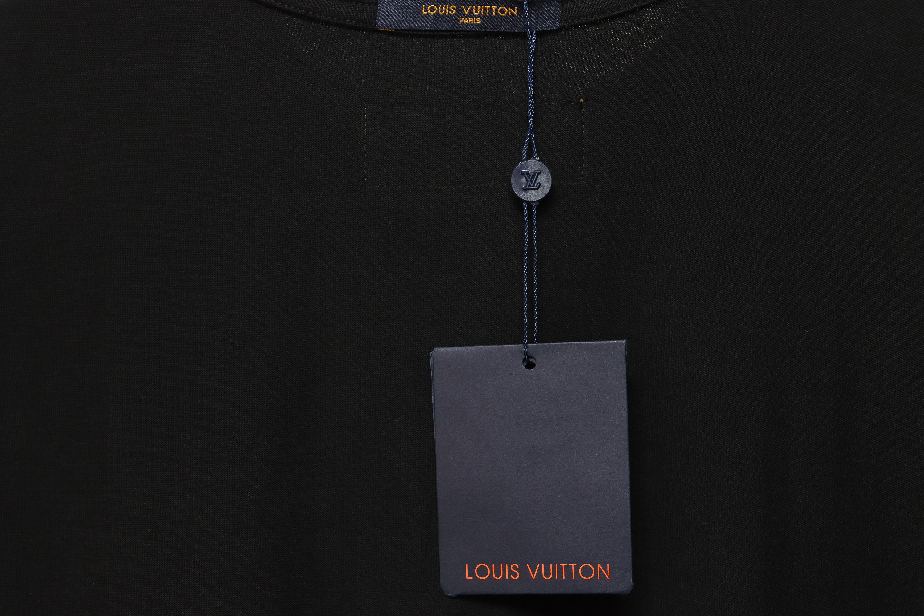 Louis Vuitton 24ss colorful polka dot heavy embroidered logo short sleeve black