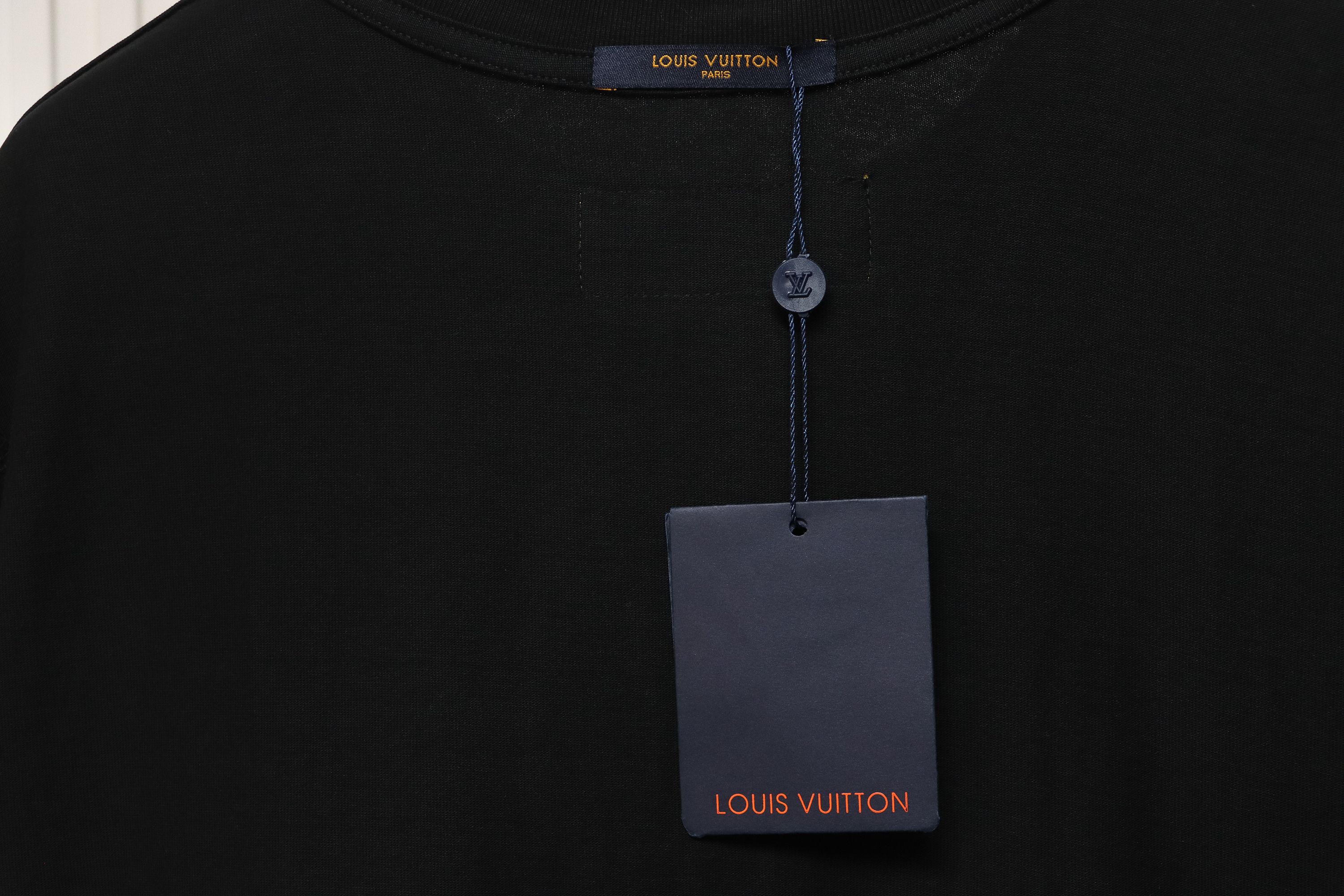 Louis Vuitton 24ss colorful polka dot heavy embroidered logo short sleeve black