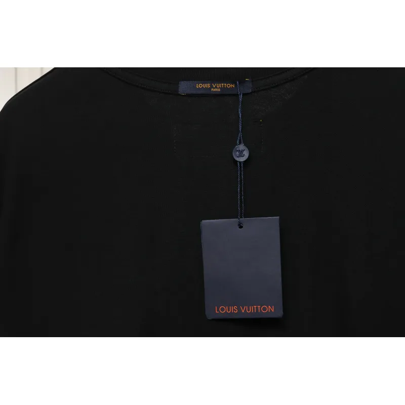 Louis Vuitton 24ss colorful polka dot heavy embroidered logo short sleeve black