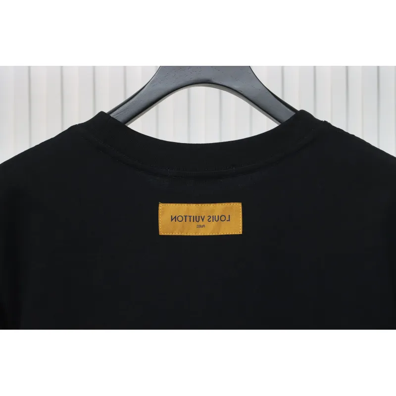Louis Vuitton 24ss colorful polka dot heavy embroidered logo short sleeve black