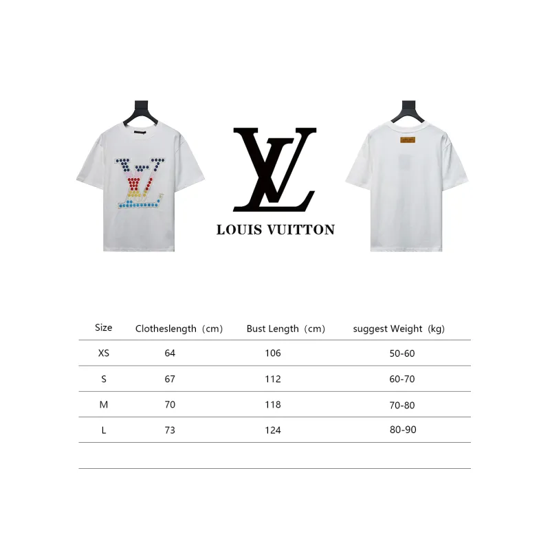 Louis Vuitton 24ss colorful polka dot heavy embroidered logo short sleeve White