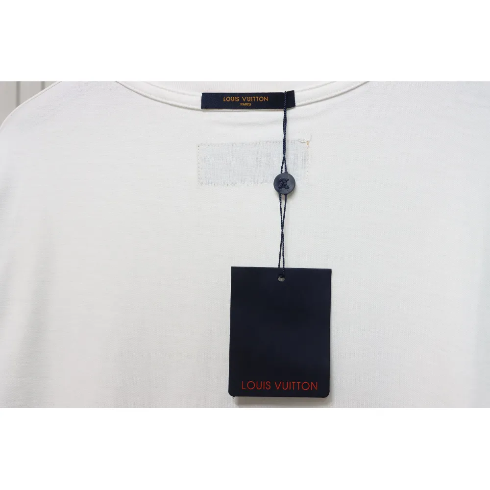 Louis Vuitton 24ss colorful polka dot heavy embroidered logo short sleeve White