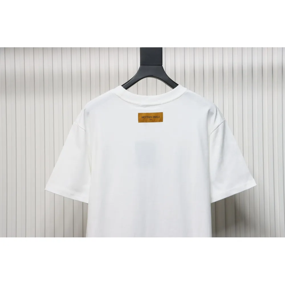 Louis Vuitton 24ss colorful polka dot heavy embroidered logo short sleeve White