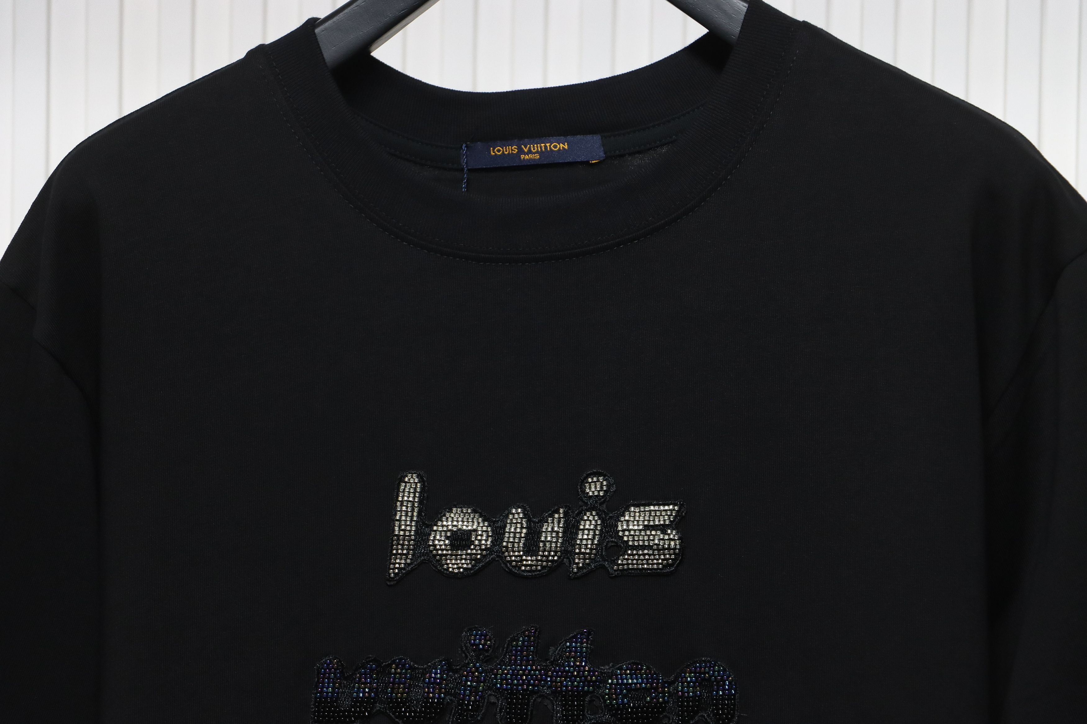 Louis Vuitton 24ss gradient lettering beaded short sleeve
