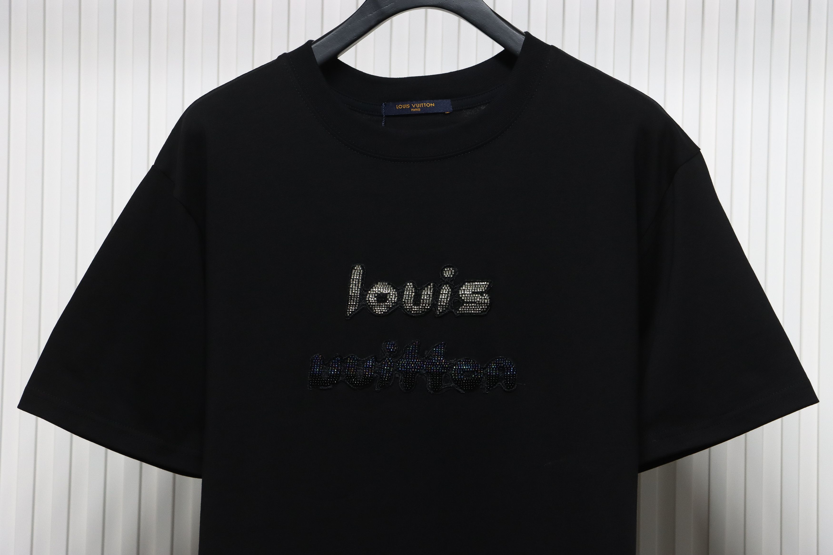 Louis Vuitton 24ss gradient lettering beaded short sleeve